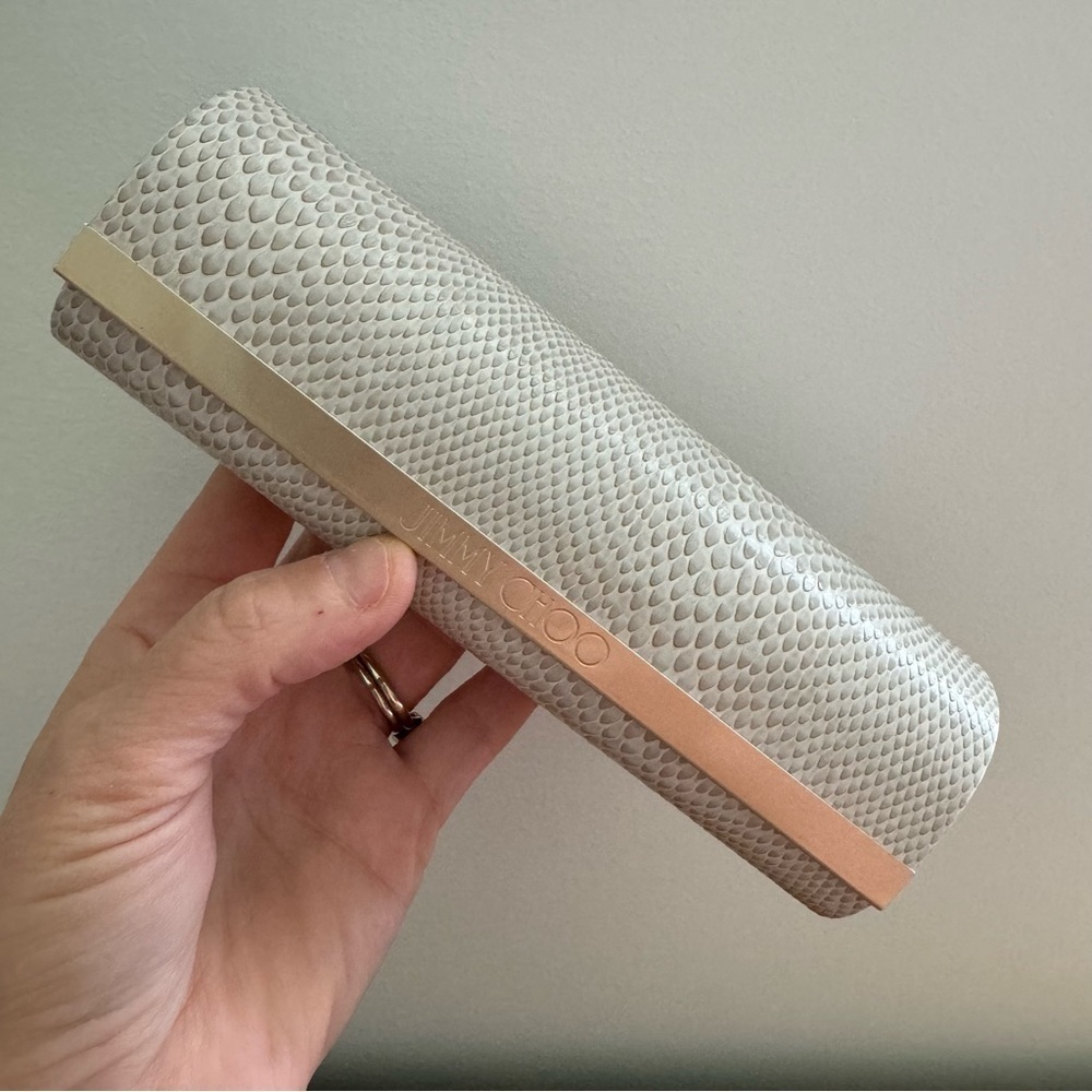 Jimmy Choo White‎ Snake Print Sunglasses Case